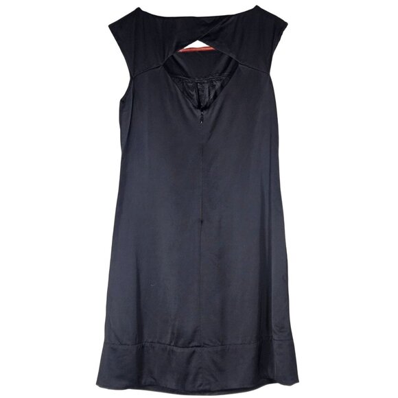 VTG Banana Republic Black 8 Mini Dress Viscose Wool Blend LBD Businesscore Chic - Picture 3 of 11